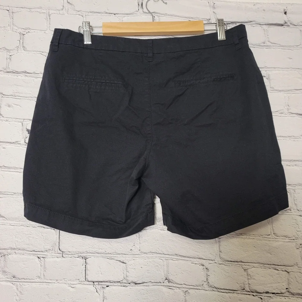 Old Navy Everyday Short Womens 12 Black Chino Twill‎ Mid Rise Preppy Resortwear